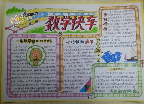 数学快车手抄报图片,资料