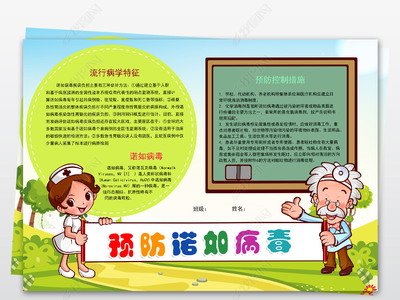 诺如病毒预防洗手 手抄报小报