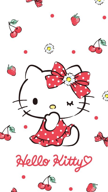 hello kitty 动画 樱桃 可爱 苹果手机高清壁纸