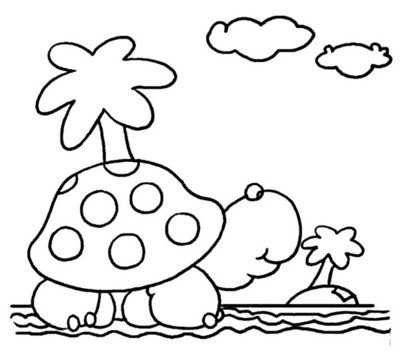 各种姿态的小乌龟海龟简笔画简单易画的乌龟海龟的手抄报装饰图案╭