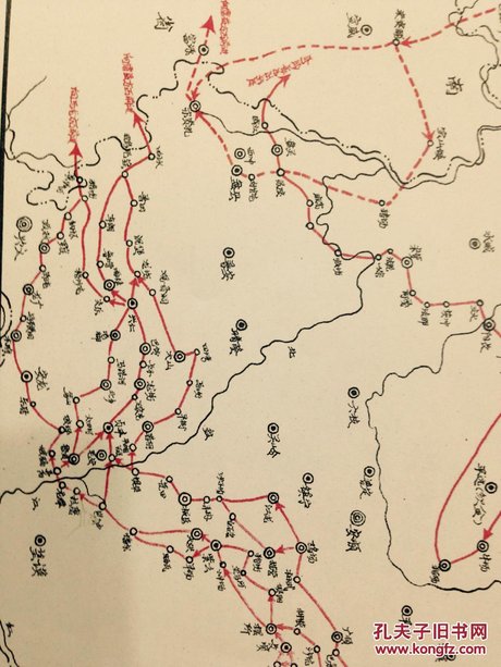 中国工农红军长征在贵州路线略图(见描述)