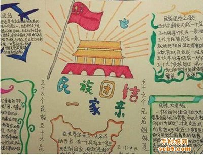 二年级民族团结手抄报图片
