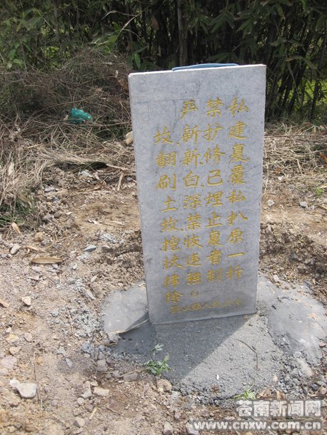 矾山立禁建私 坟石碑30座(图)--苍南新闻网