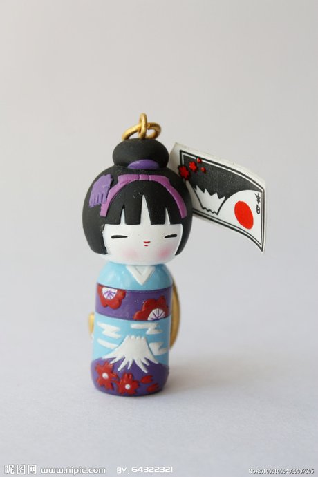 可爱的卡哇伊 kokeshi 设置.传统的日本娃娃.