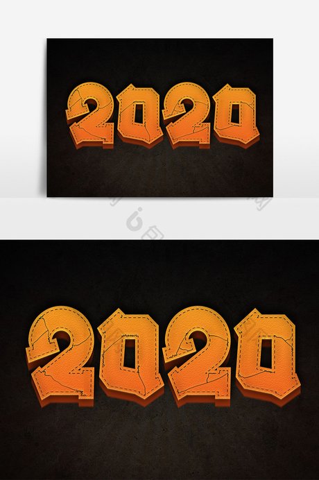 2020数字立体字 创意字体