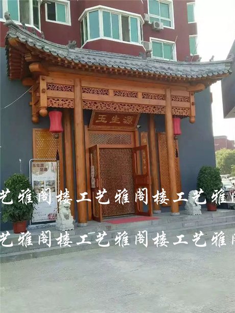 雅阁楼工艺 中式门楼古建屋檐中式垂花门楼仿古门头防腐木屋檐飞檐假