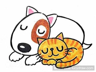 好小孩学画画小狗小猫