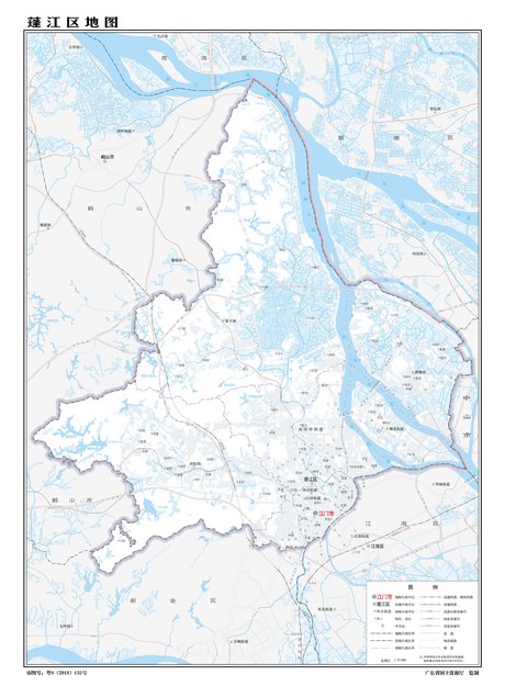 江门市蓬江区标准地图