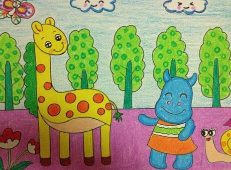儿童画动物园       优秀的 儿童画作品欣赏