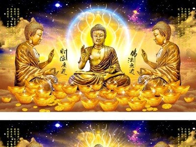 佛法无边大日 如来佛祖立体3d佛教背景墙壁画