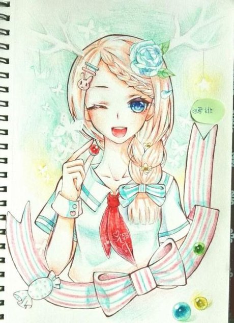 彩铅动漫手绘图片