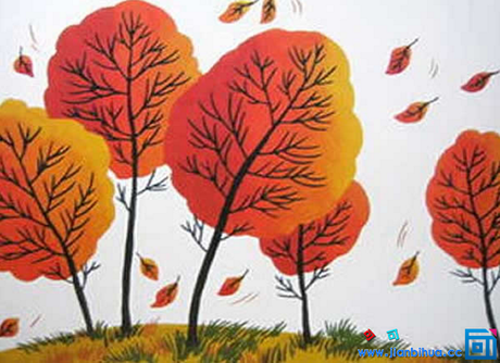 关于秋天的简笔画彩色