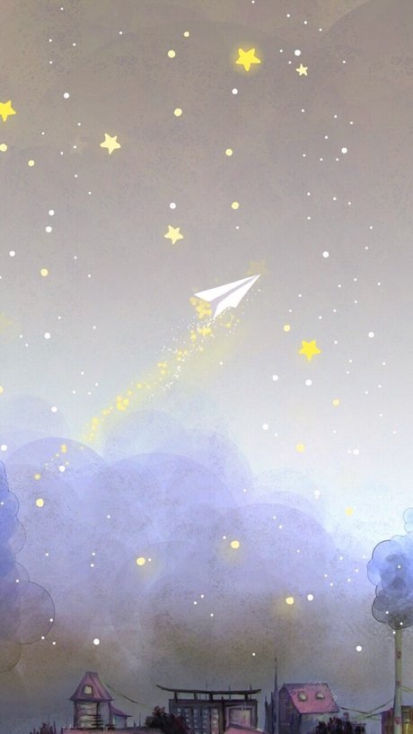 梦幻 少女 飞机  星星 紫色 粉色 壁纸 背景图 锁屏