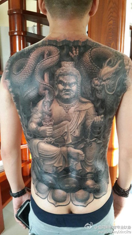 象神纹身图案 青龙纹身图案 虚空藏菩萨纹身手稿 如来佛满背纹身手稿