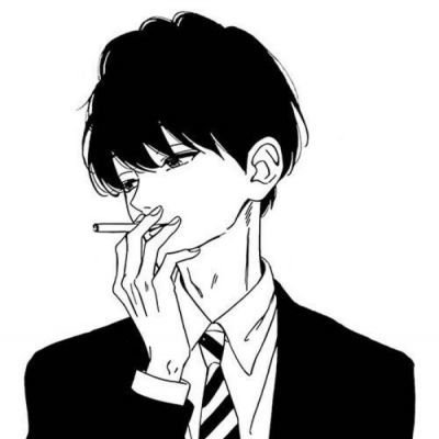 微信头像黑白动漫小丑 男生黑白卡通冷酷 qq头