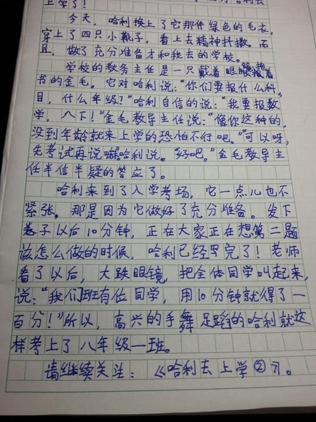 小狗作文 三年级