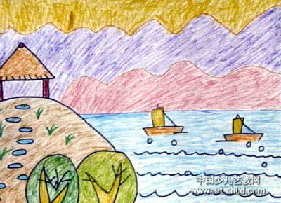 美丽的 大海儿童画6幅