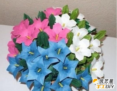 好看的百合花折纸步骤图手工纸艺精致逼真的漂亮百合花diy简单制作