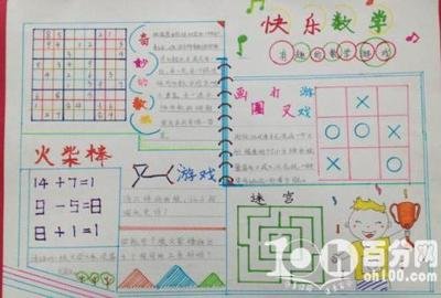 快乐 数学手抄报四年级下册