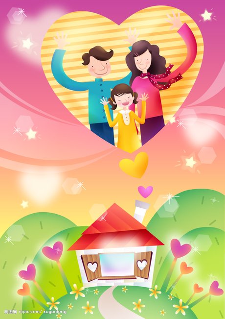 亲亲密密一家人图画_360图片