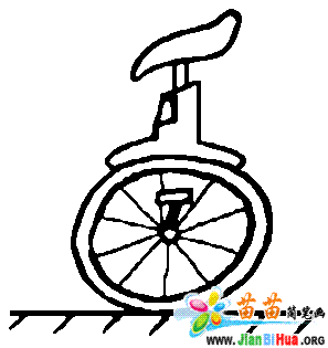 独轮车简笔画图片,简易的独轮车画法