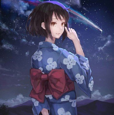 少女头像】 动漫头像,唯美 星空背景,回眸 少女