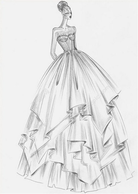 素描婚纱设计图_360图片