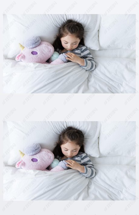 可爱女孩睡觉 小女孩躺在床上睡觉图片素材库-相似素材高清照片