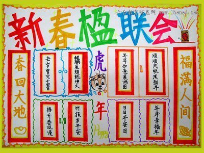 春节对联 手抄报