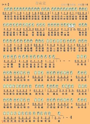 青花瓷六孔竖笛简谱 360图片