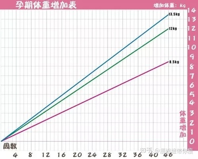 怀孕周数与体重增加表