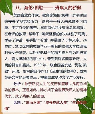 怎么样的残疾名人作文