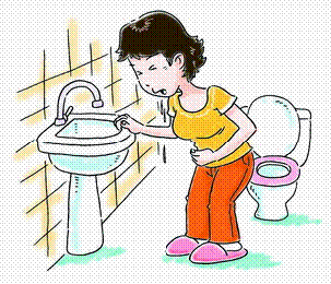 美女怀孕呕吐