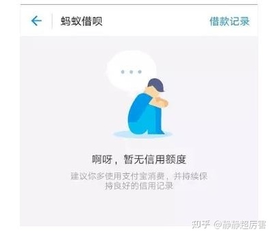 蚂蚁借呗暂无信用额度是什么意思