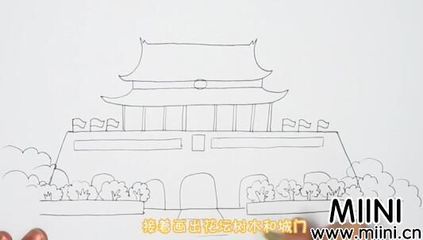 北京天安门儿童简笔画步骤教程