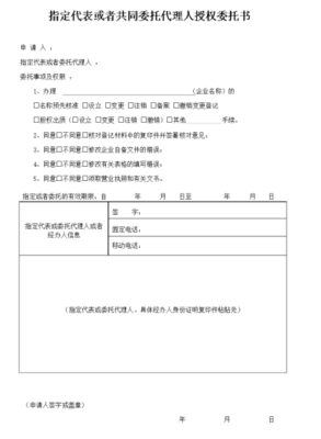 工商变更委托书
