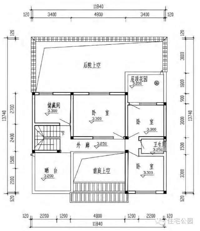 四间瓦房设计平面图 四间