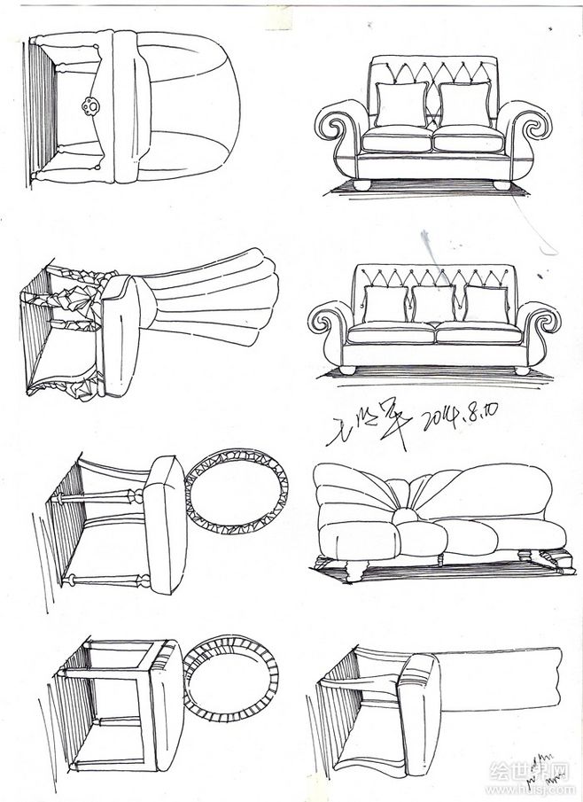室内家具手绘图
