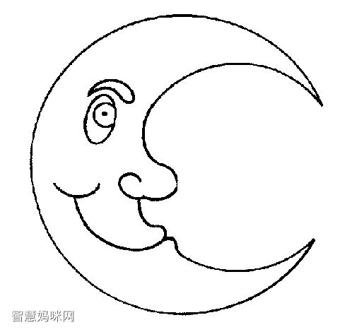 4步就可以画一个好看又不坐在月亮上的人简笔画怎么画睡着的月亮简笔