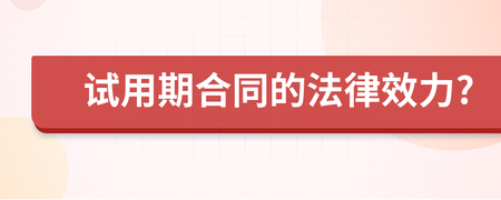试用期合同有法律效力吗
