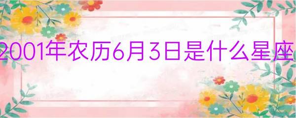 阳历6月3号是什么星座