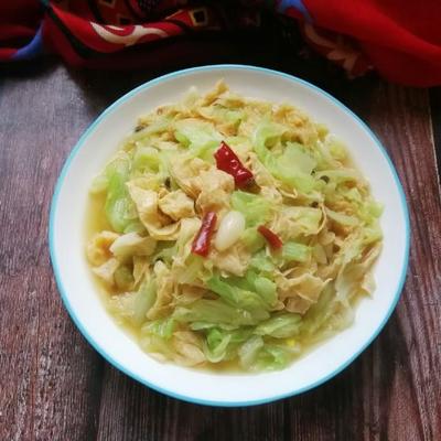 白菜炒豆腐皮