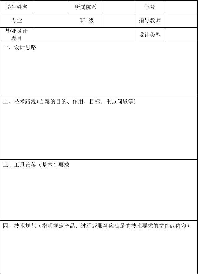毕业设计方案