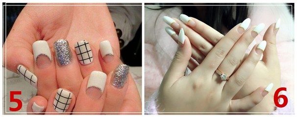 法式美甲白边