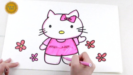 简单动漫形象kitty,卡通凯蒂猫简笔画怎么画,