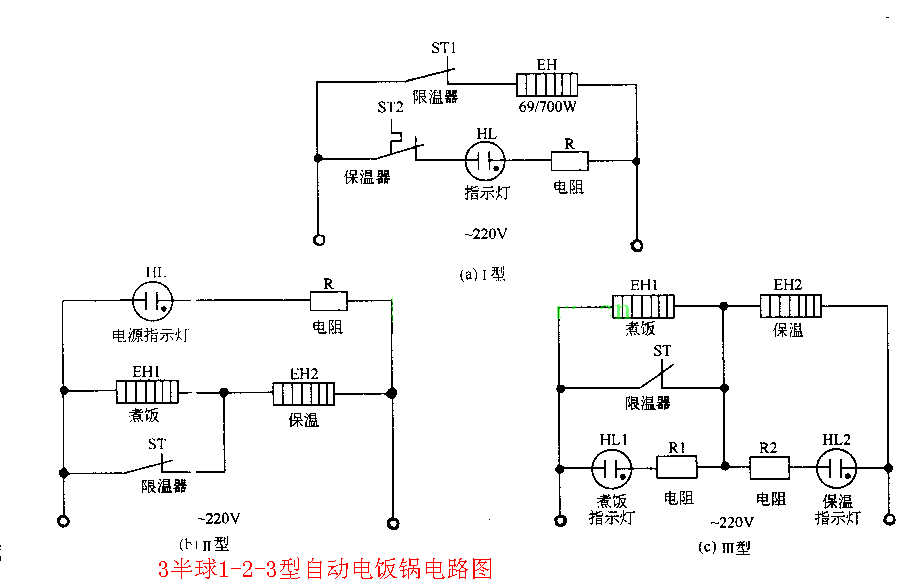 半球电饭锅电路实图