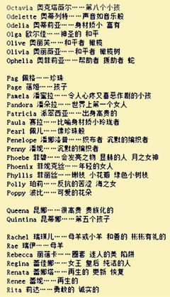 有寓意英文名