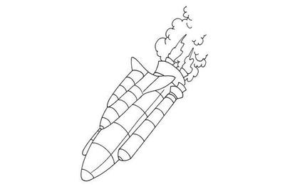 火箭简笔画的绘制步骤图儿童火箭简笔画火箭简笔画 火箭简笔画画法