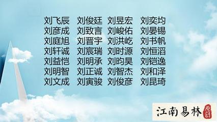 刘姓男宝宝好听的名字