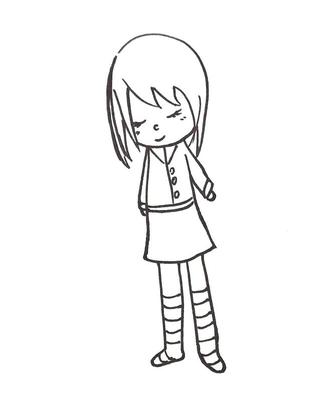 长发女孩简笔画